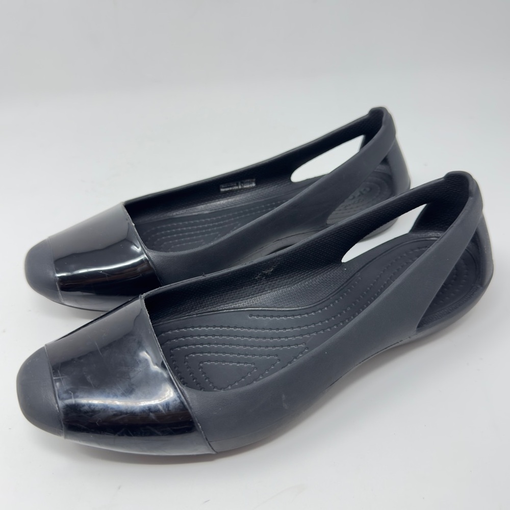 Crocs Sienna Cap Toe Flats Black Size 7